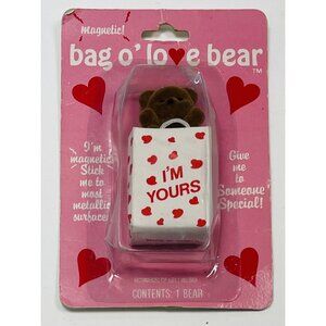 VTG 1987 Imagineering Inc Magnetic BAG O LOVE BEAR I'm Yours Valentines Gift NIP